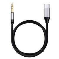 Câble de conversion audio Type-C vers 3,5 mm pour casques de voiture, boîtier audio AUX pour voiture, gaine en PVC, blindage tressé, adaptateur audio pour écouteurs