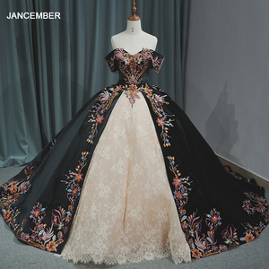 Robe de bal haut de gamme Flower Fairy en dentelle noire avec appliques, sans manches, dos nu, traîne cathédrale scintillante, pour bal de promo et occasions formelles 6693 - Product Image 1