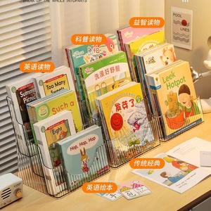 <b>Childrens</b> Picture Book Display Rack 3 Tier Transparent Acrylic <b>Storage</b> Organizer For Books <b>Desk</b> Use - Product Image 4