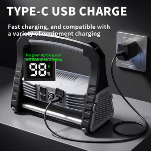 ยุนมัยไฟ LED ทำงาน 4000 ลูเมนส์พร้อมจอแสดงผลดิจิตอลสำหรับไฟฉายสำหรับตั้งแคมป์เดินป่า - Product Image 2