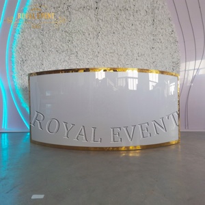 Table de comptoir extérieure <span class=keywords><strong>moins</strong></span> chère Table de bar ronde en acrylique ensemble de Tables de bar de mariage pour cocktail en or à vendre - Product Image 2