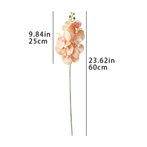 1 pièce de fleurs artificielles en latex au toucher réel, Phalaenopsis, tige d'orchidée artificielle de 23,6 pouces, bouquet pour mariage, fête, décoration de la maison <span class=keywords><strong>et</strong></span> du jardin - Product Image 2