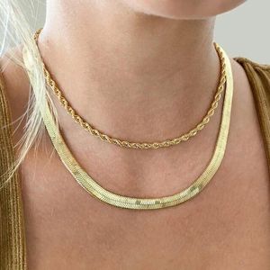 Cadena de Oro para Mujer, Chapada en Oro de <span class=keywords><strong>18k</strong></span>, Alta Calidad, Diseño Simple, 4mm 6mm 8mm, Cadena de Espiga - Product Image 4