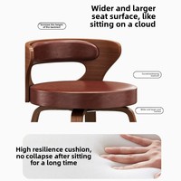 Tabouret de bar moderne du milieu du siècle pivotant rembourré en cuir PU avec dossier pour bar à domicile, îlot de cuisine, restaurant et utilisation en extérieur