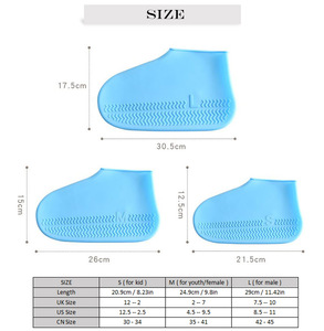 Couvre-chaussures de pluie en silicone réutilisables imperméables, antidérapants, coupe-vent, légers, pliables, lavables, protection extérieure pour femmes et hommes - Product Image 6