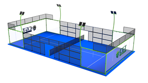 Juego completo del fabricante de cancha de tenis de Pádel de <span class=keywords><strong>precio</strong></span> barato China pádel al aire libre con césped <span class=keywords><strong>artificial</strong></span> - Product Image 3