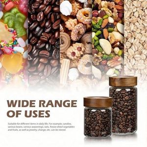 Bocaux de rangement en verre avec couvercles hermétiques, écologiques, style vintage, pour café, garde-manger, haricots, riz, sucre, condiments, avec cuillère - Product Image 5