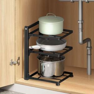 Sortie d'usine cuisine ménage support de rangement multicouche en acier au carbone couvercle de Pot réglable four à <span class=keywords><strong>micro</strong></span>-ondes appareil <span class=keywords><strong>étagère</strong></span> - Product Image 4