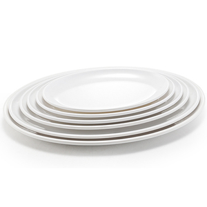 Plato Ovalado de Melamina Blanca de Diseño Moderno Irrompible de 10 Pulgadas, Apto para Lavavajillas, Platos para Servir para el Hogar y Restaurantes Gourmet - Product Image 4