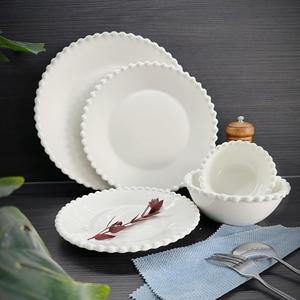 Plato de Cerámica Nórdico Moderno con Borde de Perlas, Vajilla Creativa para Niños, para Comida Occidental, Bodas, Navidad y Otros Eventos - Product Image 3