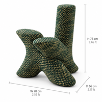 Fauteuil sculptural en tissu tricoté à profil incurvé pour chambre d'enfant, mobilier en gros