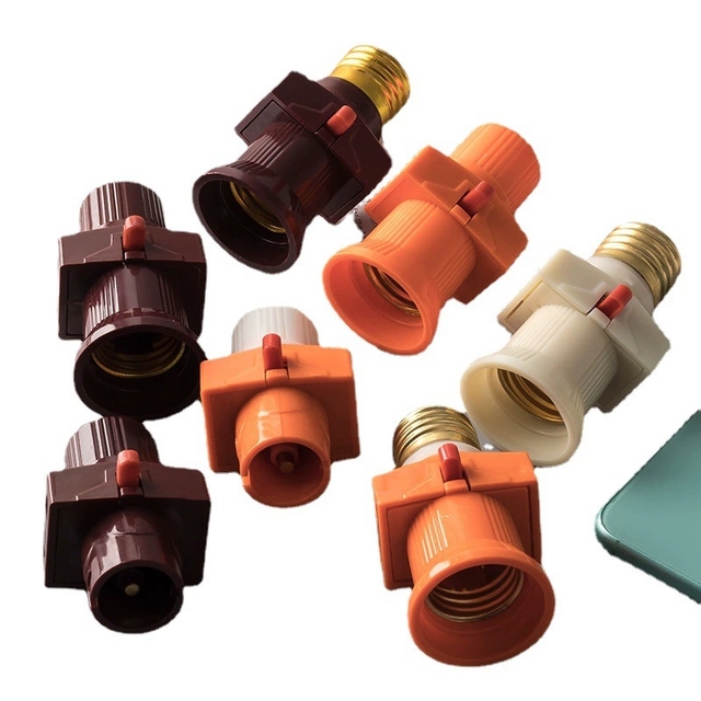 E27 Socket Pure Copper LED Lamp Base Holder Socket Adapter Chandelier Ceiling Connector Vintage Switch Lamp Converter