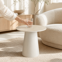 Table d'appoint en bois de style scandinave, table basse ronde minimaliste pour restaurant, hôtel, bureau
