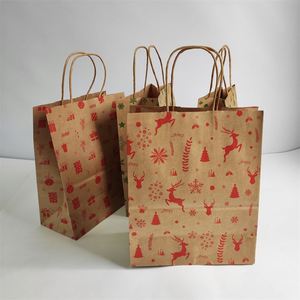 Bolsas de Regalo Navideñas de Papel Kraft para Dulces y Galletas para Niños, Decoración Navideña para Fiestas de Año Nuevo 2025 - Product Image 5