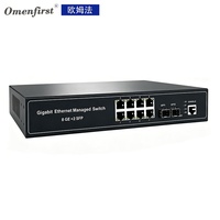 Switch PoE Gigabit de 8 Puertos Administrado con 2 Ranuras SFP, Hub Ethernet PoE de Alta Potencia de 1000Mbps para Sistemas de Cámaras de Seguridad IP CCTV