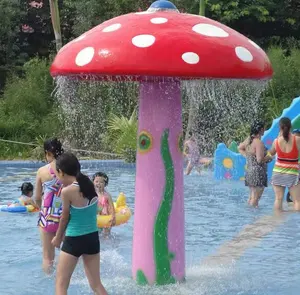 Su parkı fiberglas mantar çeşme çocuklar oyun gökkuşağı Sprinkler çocuk su oyun pedi