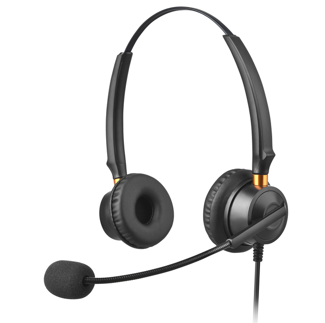 USB Wired Telephone Headset with Noise Cancelling Microphone Call Center Compatible MS Teams Supported