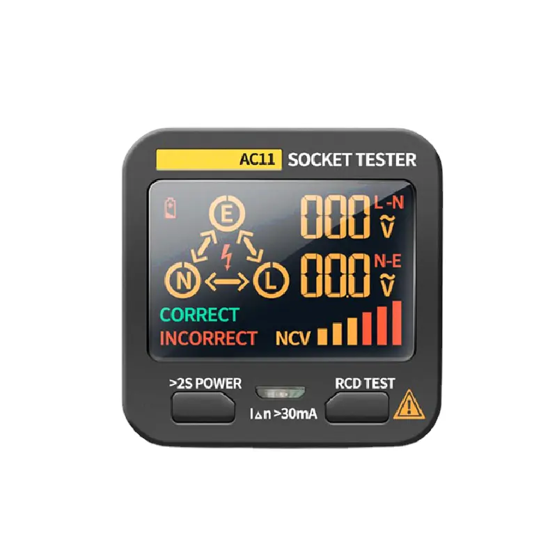 AC11 디지털 스마트 소켓 테스터 전압 테스트 소켓 감지기 미국/영국/EU/AU 플러그 접지 제로 라인 위상 점검 Rcd NCV 테스트