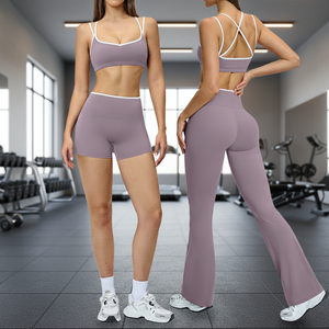 Completo Sportivo da Donna Popolare con Logo Personalizzato, Stampa Color Block, Orlo Rifinito, Aderente, Senza Schienale, <span class=keywords><strong>Nude</strong></span>, per Yoga e <span class=keywords><strong>Fitness</strong></span> all'Aperto, 5 Pezzi 9238 - Product Image 2