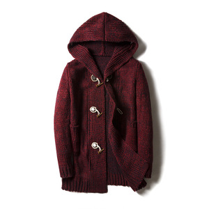 Wholesale Custom Solid Long Sleeved <strong>Cardigan</strong> Plus Size Hooded <strong>Men</strong> Knit <strong>Chunky</strong> <strong>Cardigan</strong> - Product Image 5