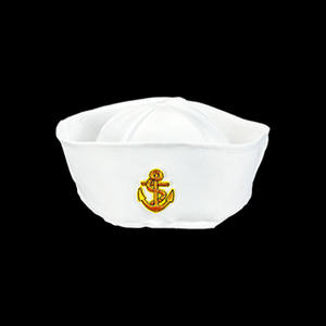 كرنفال شعار أبيض أزرق مخطط القطن قبعة بحار أداء حزب اللباس حتى قبعة الشرطة في المخزون - Product Image 3