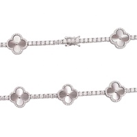 Bijoux fins Hip Hop Bling en Argent Sterling 925, Moissanite VVS testée au diamant, Chaîne Tennis Trèfle à quatre feuilles 3MM 4MM pour Hommes
