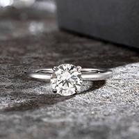 OAHLAN Vente en gros de bijoux fins, bagues de fiançailles en argent sterling 925 plaqué rhodium, moissanite 1,5 ct, coupe ronde, pour femmes