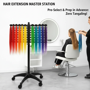 Rotatable Mobile Hair Extension Stand Rolling <b>Wig</b> Braiding Holder Rack <b>for</b> Hair Salon Barber Shop - Product Image 1