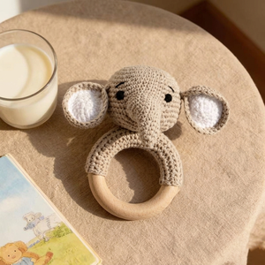 Sonajero de Ganchillo de Algodón con Forma de Elefante, Juguete Hecho a Mano, Anillo de Dentición para Bebé, <span class=keywords><strong>Amigurumi</strong></span> - Product Image 6