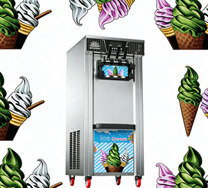 Nouvelle machine à crème glacée molle commerciale verticale automatique 1300W capable <span class=keywords><strong>de</strong></span> produire trois saveurs <span class=keywords><strong>de</strong></span> crème glacée simultanément - Product Image 1