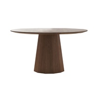Massivholz-Rundtisch Mitte des Jahrhunderts modern Heim gehärtetes Glas Plattenspieler Walnuss-Furnier Esstisch