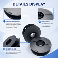 Bobina de Plástico PP Negra Personalizada de 200 mm, Bobina de Alambre de Una Pieza, Bobina de Filamento para Impresora 3D