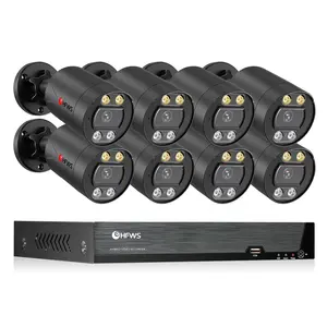 4K 8mp Poe 카메라 보안 카메라 시스템 8ch Nvr 세트 야외 비디오 레코더 감시 카메라 키트 홈