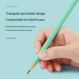 Crayons triangulaires Bview Art en bois de tilleul brillant, haute valeur esthétique, pointe avec gomme, adaptés pour le dessin et l'esquisse HB - Product Image 3