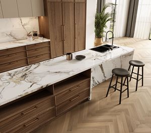 Tiên tiến ngọc bích xanh đốt đá Đánh Bóng Bàn Ăn Hiện Đại ngoài trời căn hộ nhà bếp khách sạn lối vào nền - Product Image 4