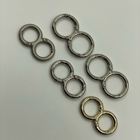 Cierre de anilla en O con doble resorte en forma de 8, ecológico y personalizado, hebilla de conexión de metal multicolor para accesorios de ropa, bricolaje, sujetadores y bolsos