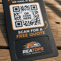 Cartes de visite publicitaires imprimées pour services de retrait de déchets et de nettoyage, faible MOQ 200