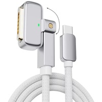Cable magnético de carga súper rápida con cabezal giratorio de 180 grados, 2M 140W Mag 3 a USB-C, cable trenzado para Macbook