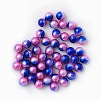 Vente directe d'usine artificielle ABS plastique perles en vrac Applique forme ronde sans trou coloré pour la décoration de Costumes