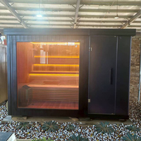 Sauna de Vapor para Jardín, Simple y Práctica, para 1-6 Personas, de Madera de Redwood, con Estufa Eléctrica