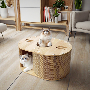 Modern Durable Luxury Cat Scratch Board Large Oval Corrugated Carton <strong>Scratcher</strong> House Tunnel Hole for Play and <strong>Lounge</strong> - Product Image 4