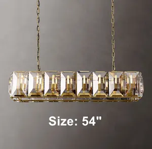 Modern Luxury Restaurant Chandelier Rectangle Living Room K9 Crystal Chandelier