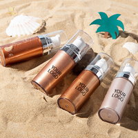 Maquillage en gros de marque privée : Enlumineur liquide scintillant, végétalien, waterproof, longue tenue, haute pigmentation, personnalisé, de luxe, avec protection solaire