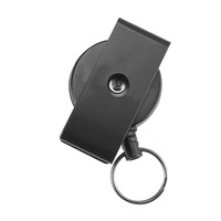 Porte-badge métallique rétractable rotatif à 360° robuste avec cordon en acier et porte-clés, enrouleur d'identification opaque, vente en gros personnalisée