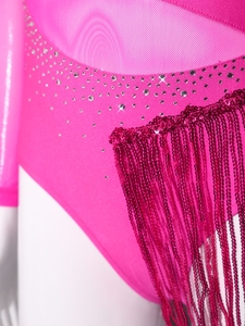 Traje de Danza Latina para Niñas de 6 a 16 Años, con Lentejuelas, Borlas y Flecos, para Prácticas, Presentaciones, Competiciones y Espectáculos - Product Image 5