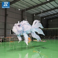 Décoration géante gonflable lumineuse en forme de poisson de dessin animé Frozen pour scène, célébrations et événements commerciaux