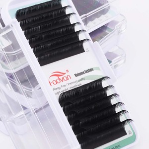Extensions de cils professionnelles 0,15 mm, <span class=keywords><strong>noir</strong></span> mat, brun naturel, en soie ultra plate, extrêmement douces, effet vison synthétique - Product Image 5