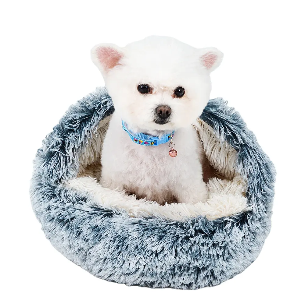 Winter Comfortabele Zachte Semi-Gesloten Wasbare Hond Ronde Kat Huisdier Bed