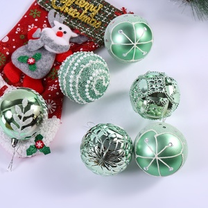 Luxury Handmade High Quality 8CM Plastic & Foam Sticky Powder Christmas Ball Hanging Home Decoration for Holiday Wedding Party - Product Image 3