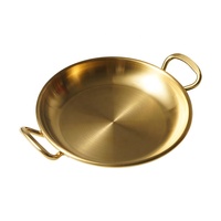 Assiette Ronde en Acier Inoxydable 304 pour Restaurant, Assiette à Salade Durable avec Poignée, Plateau de Service Élégant pour Snacks et Poulet Frit
